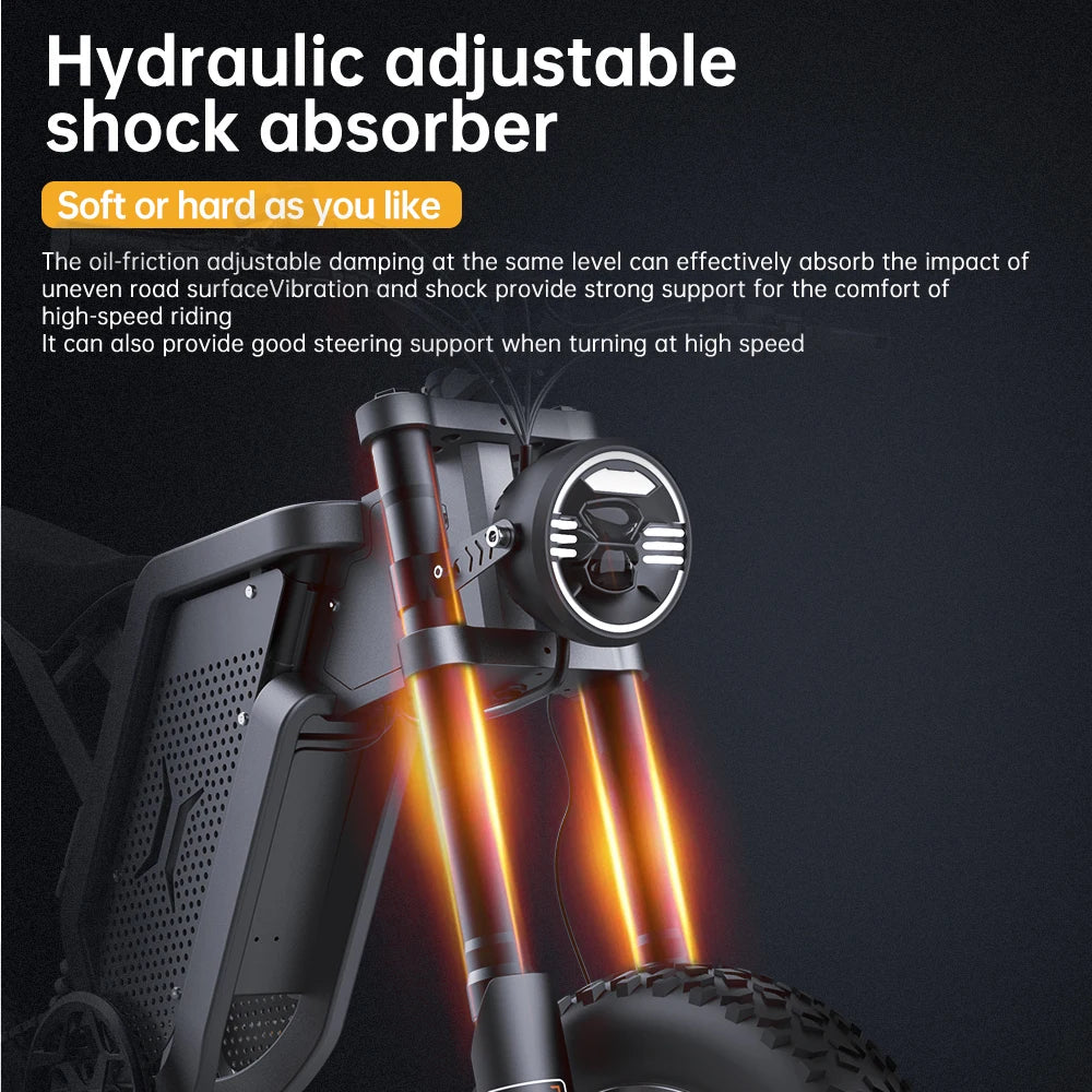 Adults Electric Bike 2000W 48V35AH 55km/h Battery Snow Electric Motorcycles 20“*4.0 Off Road Tyre Mountain Ebike