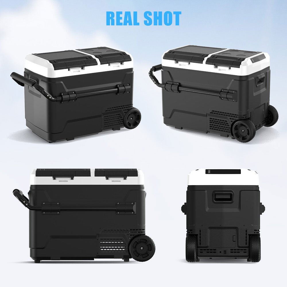 50L Dual Zone Portable Refrigerator With Battery 12V For Car