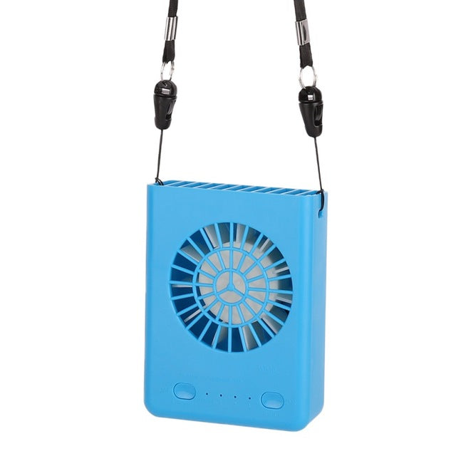 USB Rechargeable Wearable Portable Hand Free Neckband Fan Personal Mini Neck Double Fans 3 Speed Adjustable for Ourdoor