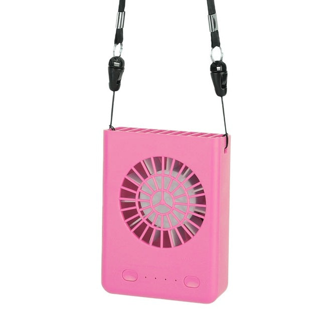 USB Rechargeable Wearable Portable Hand Free Neckband Fan Personal Mini Neck Double Fans 3 Speed Adjustable for Ourdoor