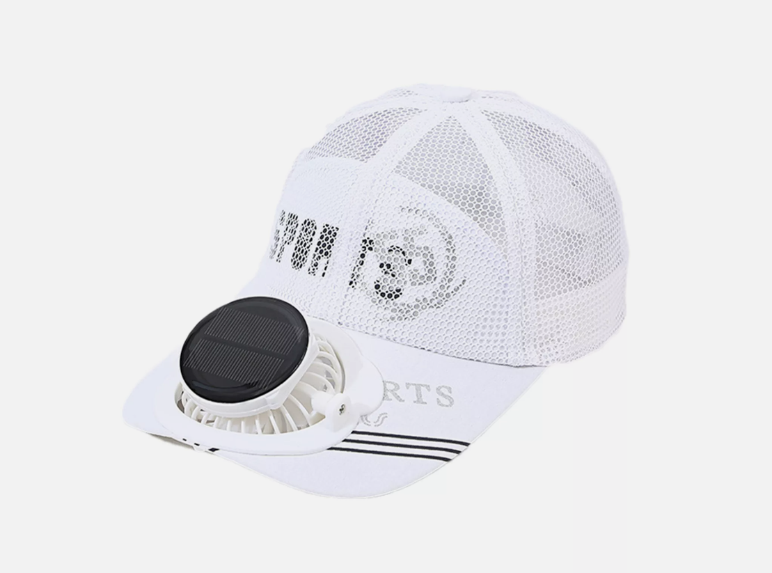 Wide Brim Solar Fan Hat w/ 2 Fans (Available in Cap too)