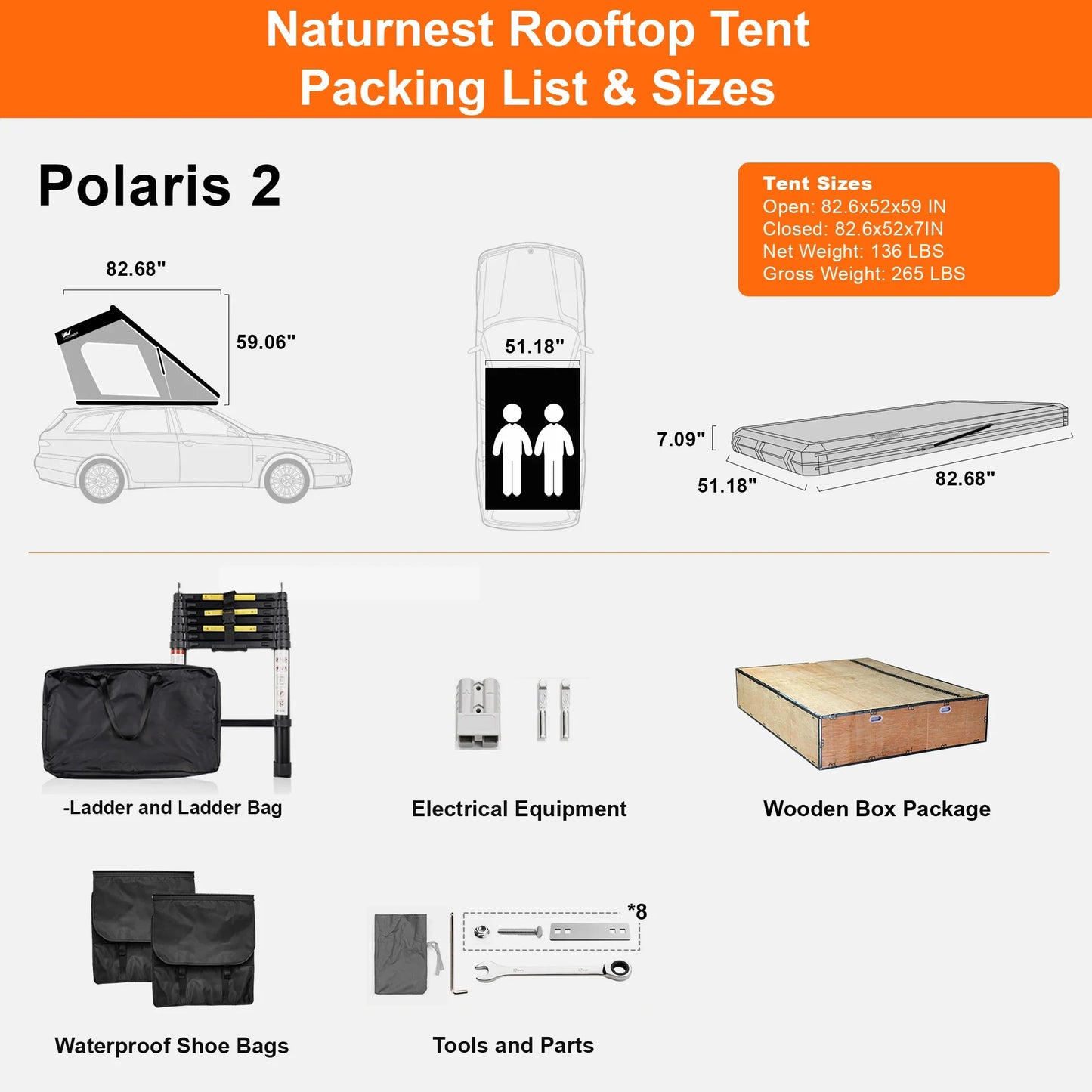Naturnest Polaris 2 Triangle rooftop tent