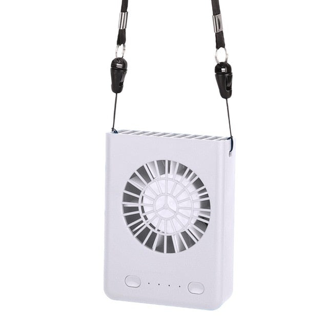 USB Rechargeable Wearable Portable Hand Free Neckband Fan  Personal Mini Neck Double Fans 3 Speed Adjustable for Ourdoor
